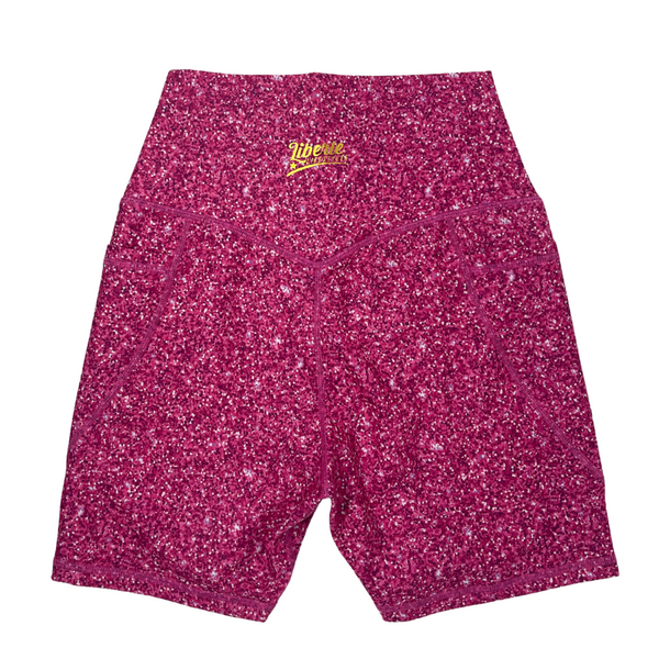 Glitterati Pink Glitter 5" Lifestyle Shorts with pockets - Liberte Lifestyles