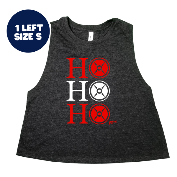 Ho Ho Ho Crop Tank - FINALS SALE - Dark Heather Grey - S only