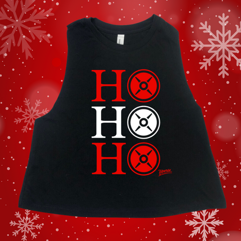 Ho Ho Ho Crop tank - Liberte Lifestyles Christmas workout tanks