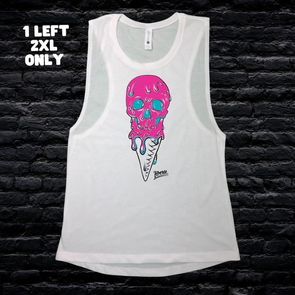Ice-Scream Muscle Tank - White - FINAL SALE - 2XL ONLY