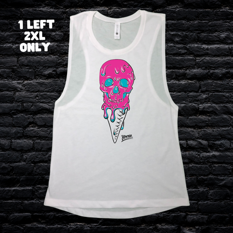 Ice-Scream Muscle Tank - White - FINAL SALE - 2XL ONLY