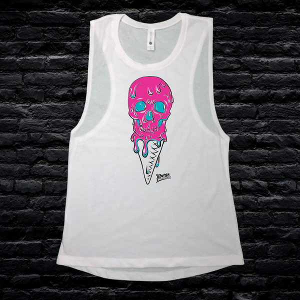 Ice-Scream Muscle Tank - White - FINAL SALE