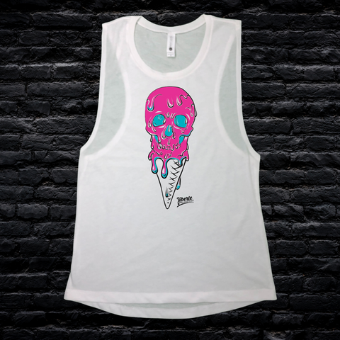 Ice-Scream Muscle Tank - White - FINAL SALE