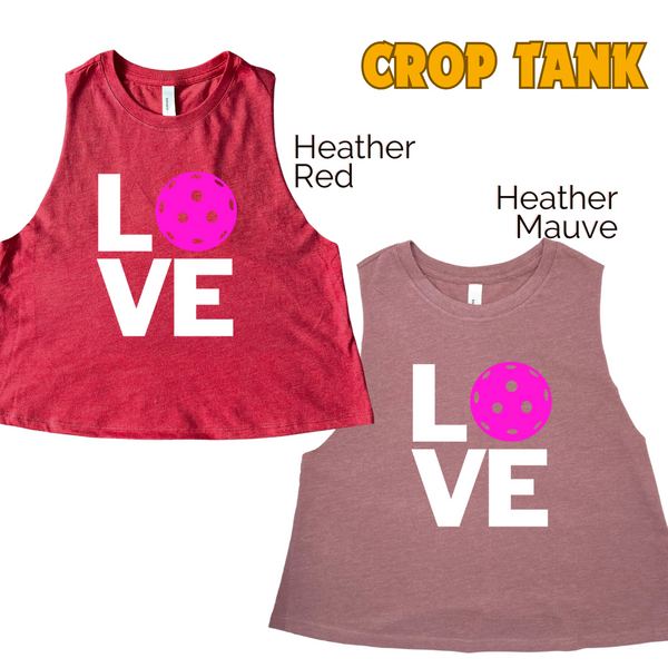 Love Pickleball Crop Tank