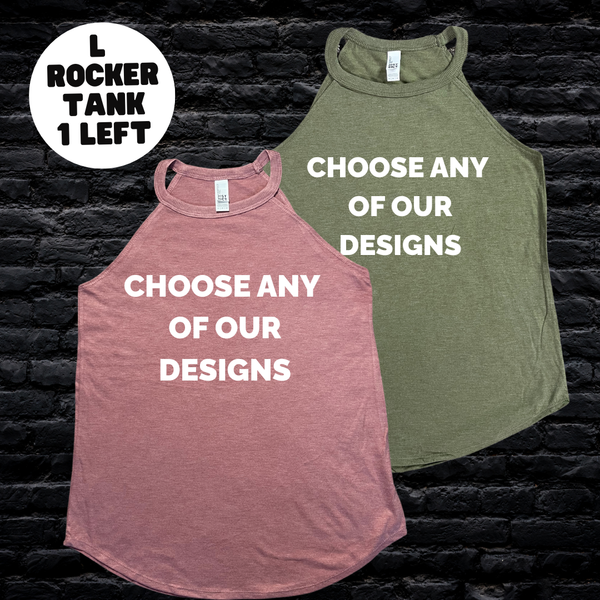 L Rocker Tank - Blush & Military Green only - FINAL SALE