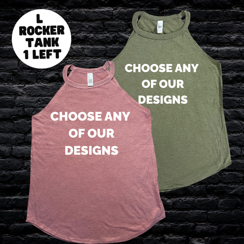 L Rocker Tank - Blush & Military Green only - FINAL SALE