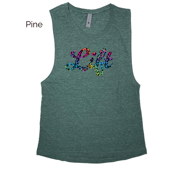 Lift Rainbow Leopard Tank - Liberte Lifestyles Fitness Tanks and Tees