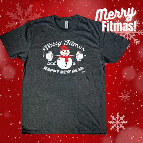 Merry Fitmas and a Happy New Rear Tee - Vintage Black - FINAL SALE