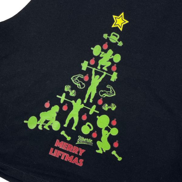 Merry Liftmas Tank - Christmas Tree Workout Tank - Liberte Lifestyles Holiday Fitness Tanks