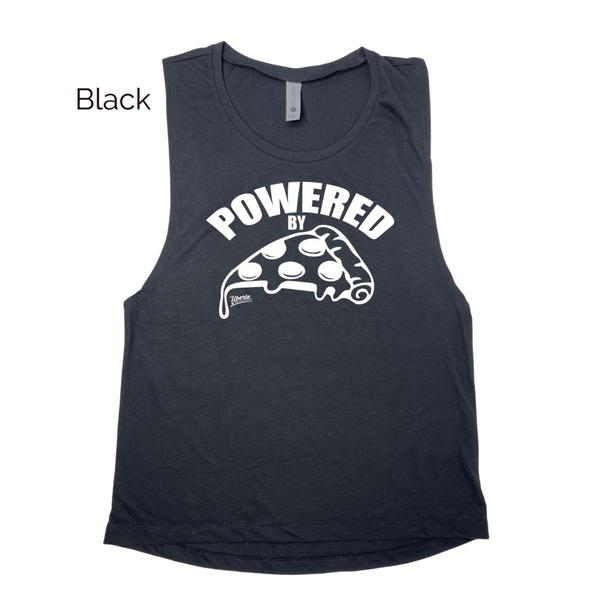 Powered by pizza tank - Liberte Lifestyles Workout tanks