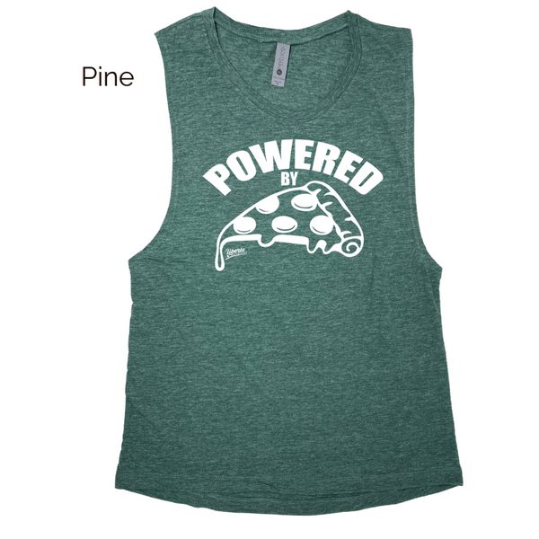 Powered by pizza tank - Liberte Lifestyles Workout tanks