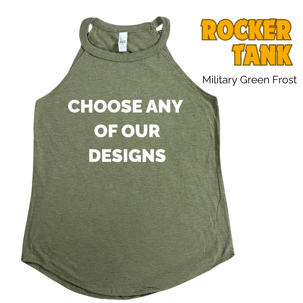 2XL Rocker Tank - Red, Blush, Navy & Military Green only - FINAL SALE