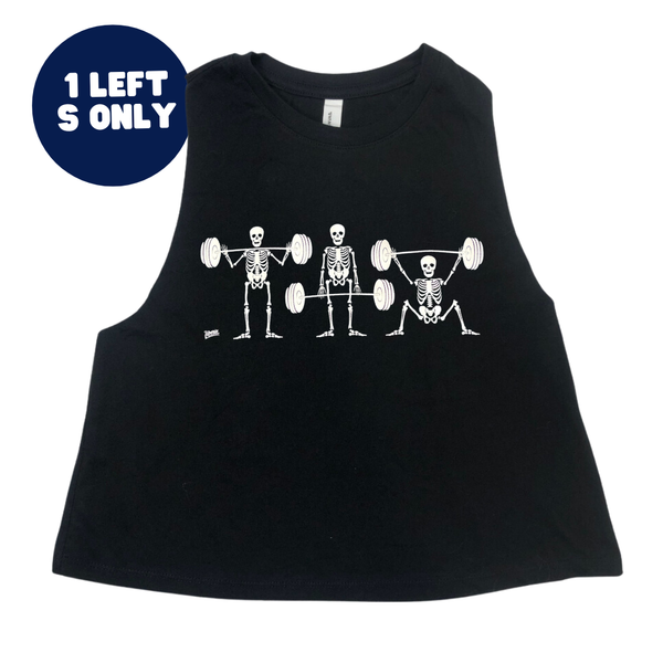Strong Bones Crop Tank - Black - FINAL SALE -  S ONLY