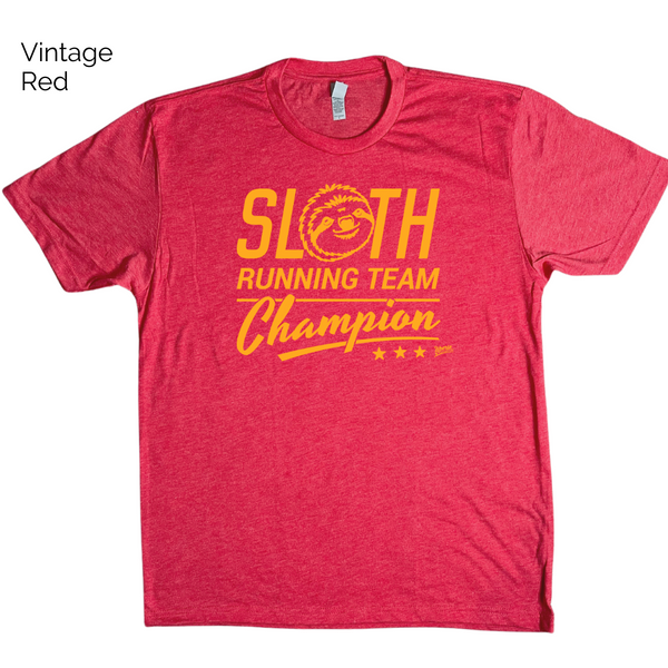 Sloth running team champion tee - funny running shirt - Liberte Lifestyles Fitness Tshirts