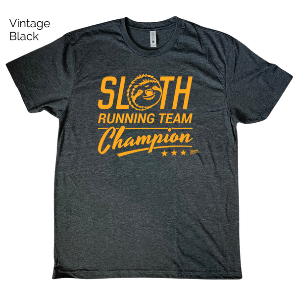 Sloth running team champion tee - funny running shirt - Liberte Lifestyles Fitness Tshirts