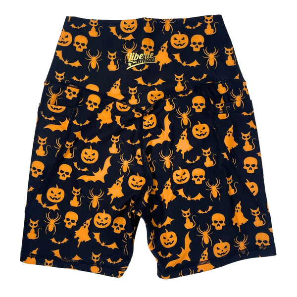 Spooktacular 5" Lifestyle Shorts - halloween gym shorts - black and orange halloween shorts