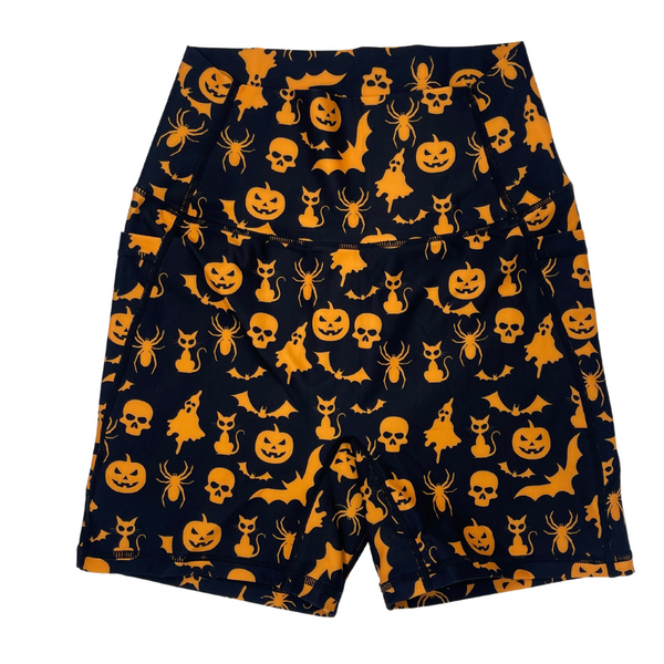 Spooktacular 5" Lifestyle Shorts - halloween gym shorts - black and orange halloween shorts