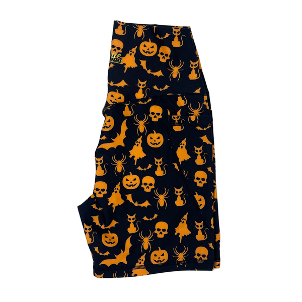 Spooktacular 5" Lifestyle Shorts - halloween gym shorts - black and orange halloween shorts