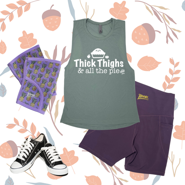 Thick thighs and all the pie tank - Liberte Lifestyles fitness tanks