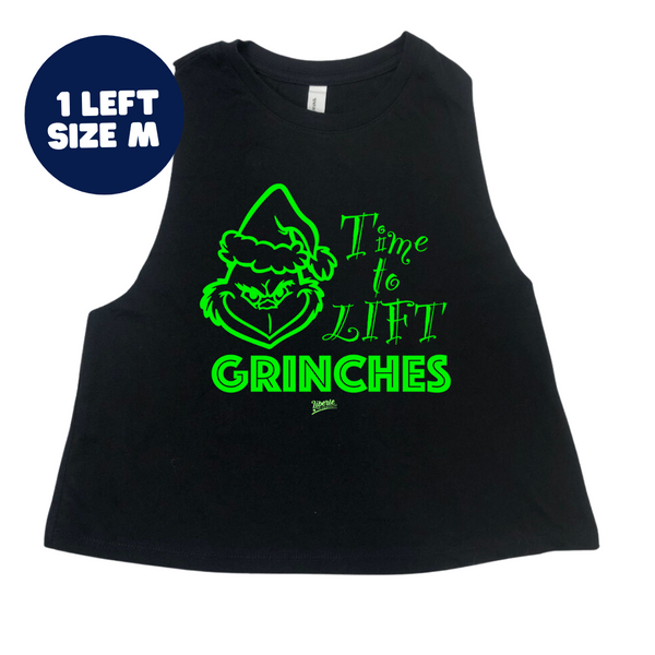 Time to Lift Christmas Crop Tank - BLACK - M only