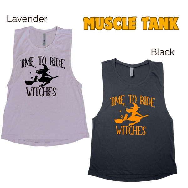 Time to Ride Witches Tank - spinning peloton cycle halloween tank