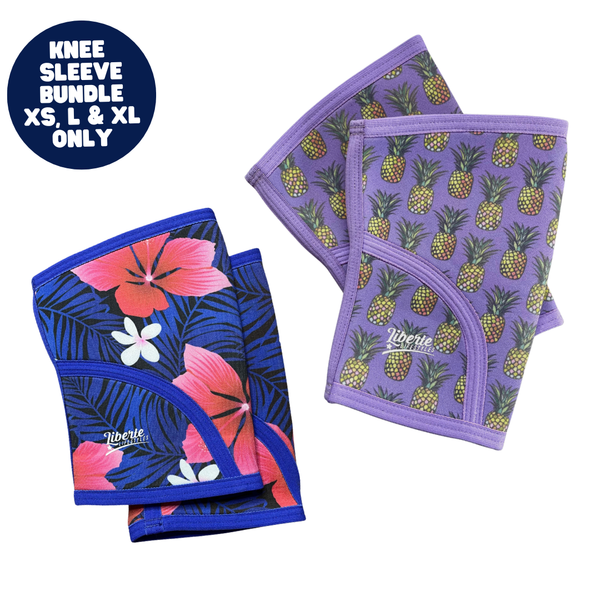 Tropical Knee Sleeve Bundle - Aloha Floral & Pineapple - XS/L/XL Only - FINAL SALE