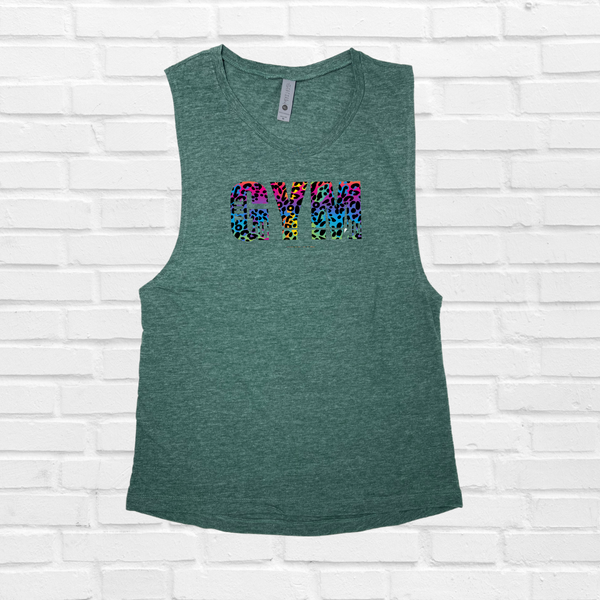 The Gym Rainbow Leopard Muscle Tank