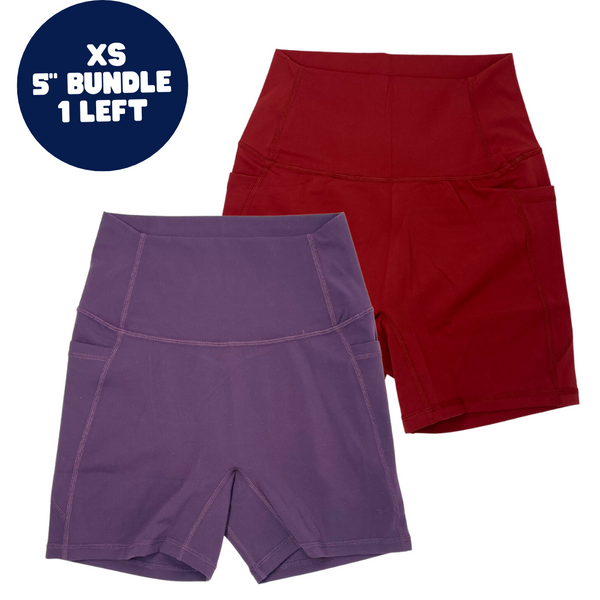 5" Lifestyle Shorts Bundle - Dark Red & Plum - FINAL SALE - XS ONLY