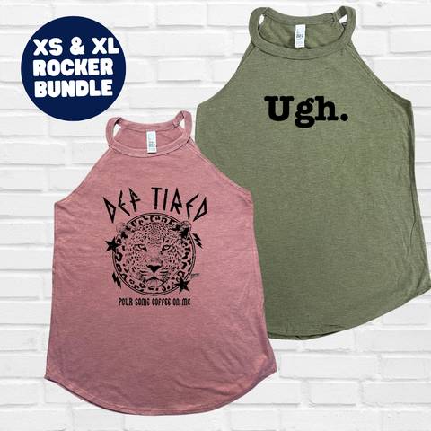Rocker Tank Bundle  - Ugh & Def Tired - FINAL SALE - XS & XL ONLY