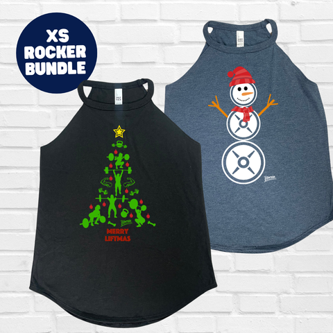 XS Rocker Tank Bundle - Merry Liftmas & Snowman - FINAL SALE