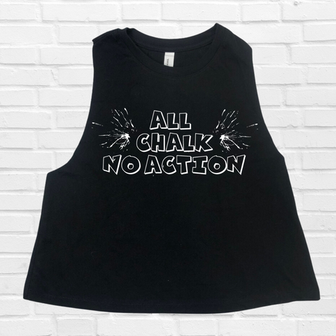 all chalk no action crop tank - Liberte Lifestyles Fitness tanks