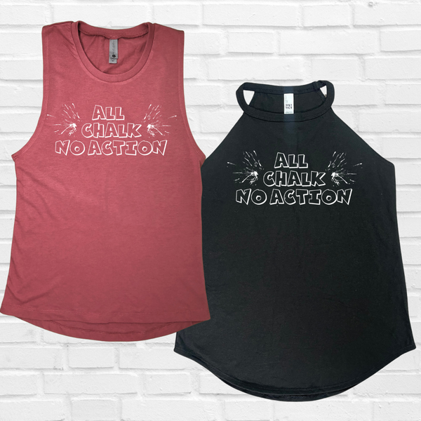 ALL CHALK NO ACTION TANK - LIBERTE LIFESTYLES WORKOUT TOPS