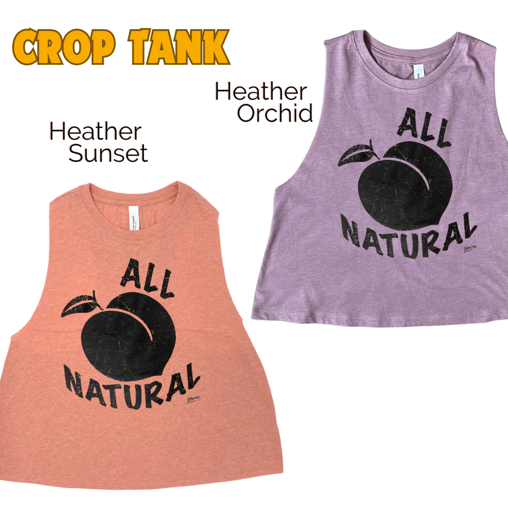 All Natural Crop Tank - Peach Workout Top - Liberte Lifestyles Fitness apparel