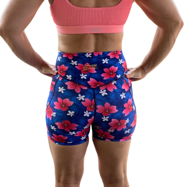 Liberte Lifestyles Aloha Floral 5" Shorts with pockets - tropical gym shorts