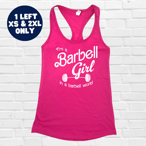 Barbell Girl Racerback Tank - Raspberry Pink - FINAL SALE - XS & 2XL ONLY