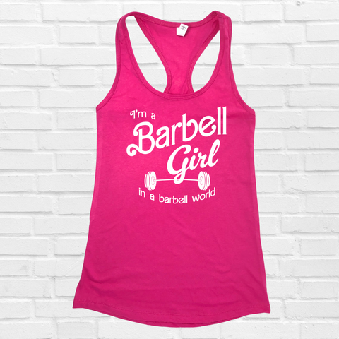 Barbell Girl Racerback Tank - Raspberry Pink - FINAL SALE