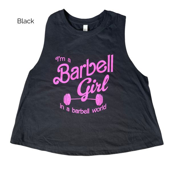 Barbell Girl Crop Tank - Black - FINAL SALE - S only