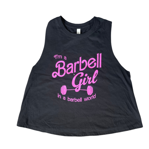 Barbell Girl Crop Tank - Black - FINAL SALE - S only