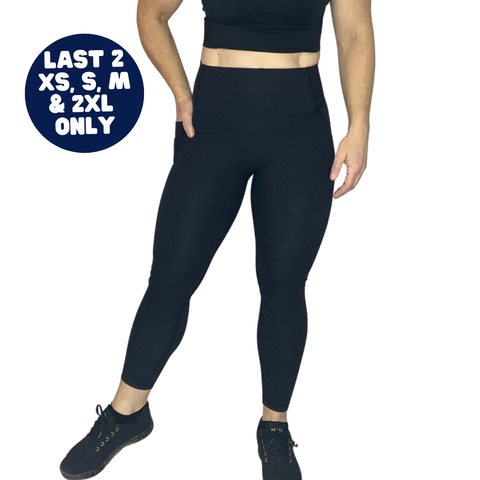 Black Ribbed 25" Lifestyle Leggings - FINAL SALE - XS, S, M & 2XL ONLY