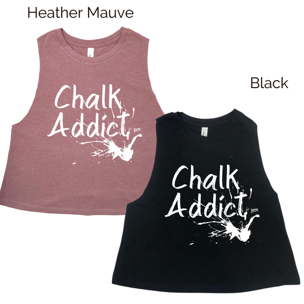 Chalk addict crop tank - Liberte Lifestyles Fitness Tanks