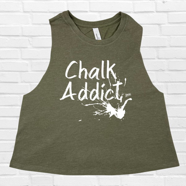 Chalk addict crop tank - Liberte Lifestyles Fitness Tanks