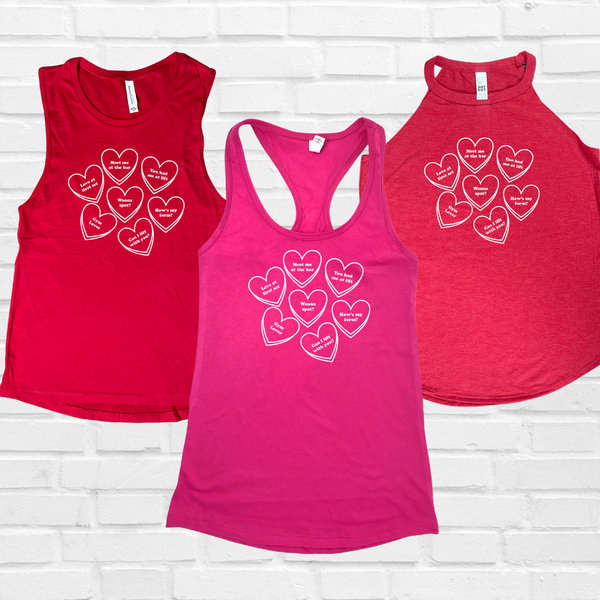 Gym Conversation Hearts Muscle Tank - Liberte Lifestyles Gym fitness apparel & accessories