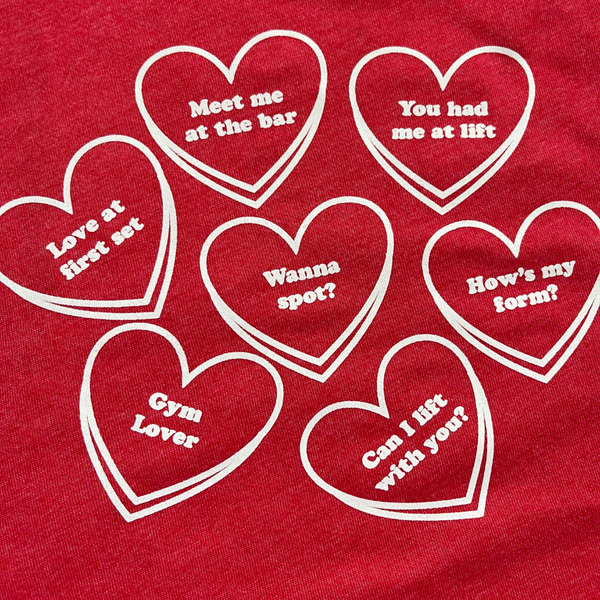 Gym Conversation Hearts Tshirt - valentines day workout tank - Liberte Lifestyless Gym Fitness Apparel & Accessories