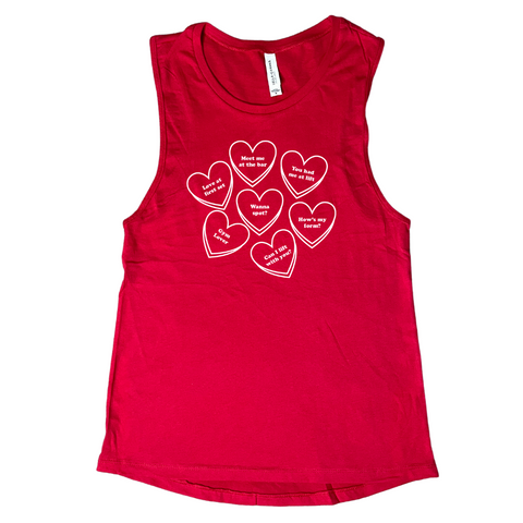  Cute Big Red Heart Valentines Day Tank Top : Clothing