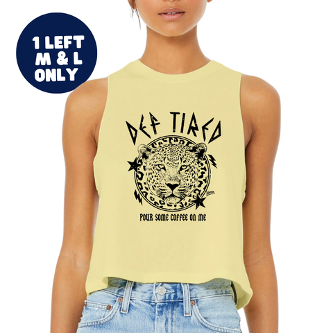 Def Tired Crop Tank - FINAL SALE - Heather French Vanilla - M & L only