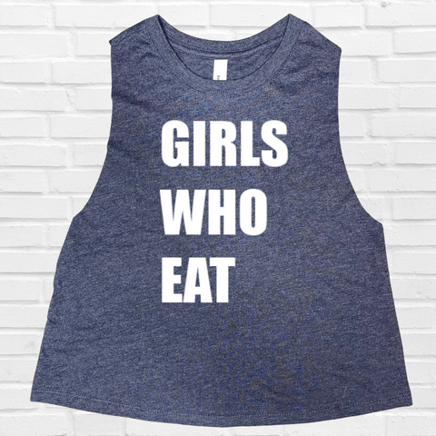 Girls Who Eat Crop Tank - Heather Navy - FINAL SALE