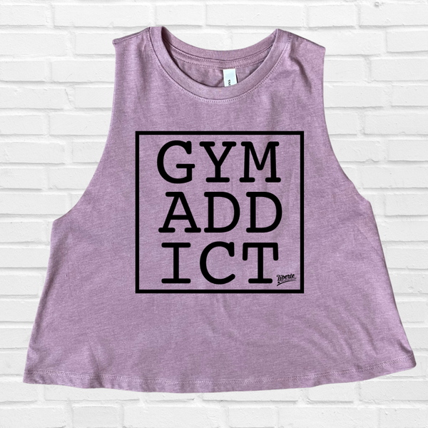 Gym Addict Crop Tank - Liberte Lifestyles Fitness Tanks and Tees