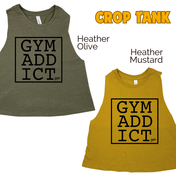 Gym Addict Crop Tank - Liberte Lifestyles Fitness Tanks and Tees