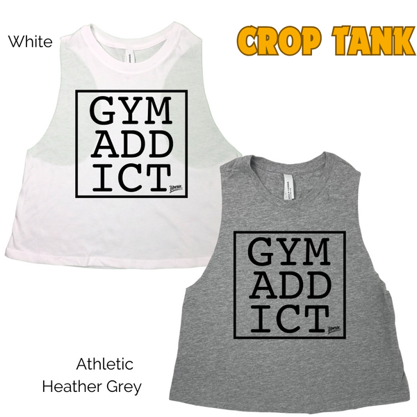 Gym Addict Crop Tank - Liberte Lifestyles Fitness Tanks and Tees