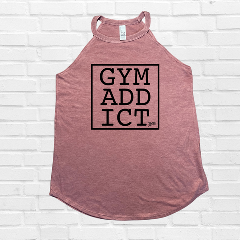 Gym Addict Rocker Tank - Blush Frost - FINAL SALE